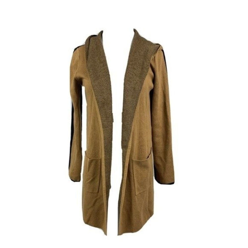 Rachel Zoe hooded open front knit long cardigan